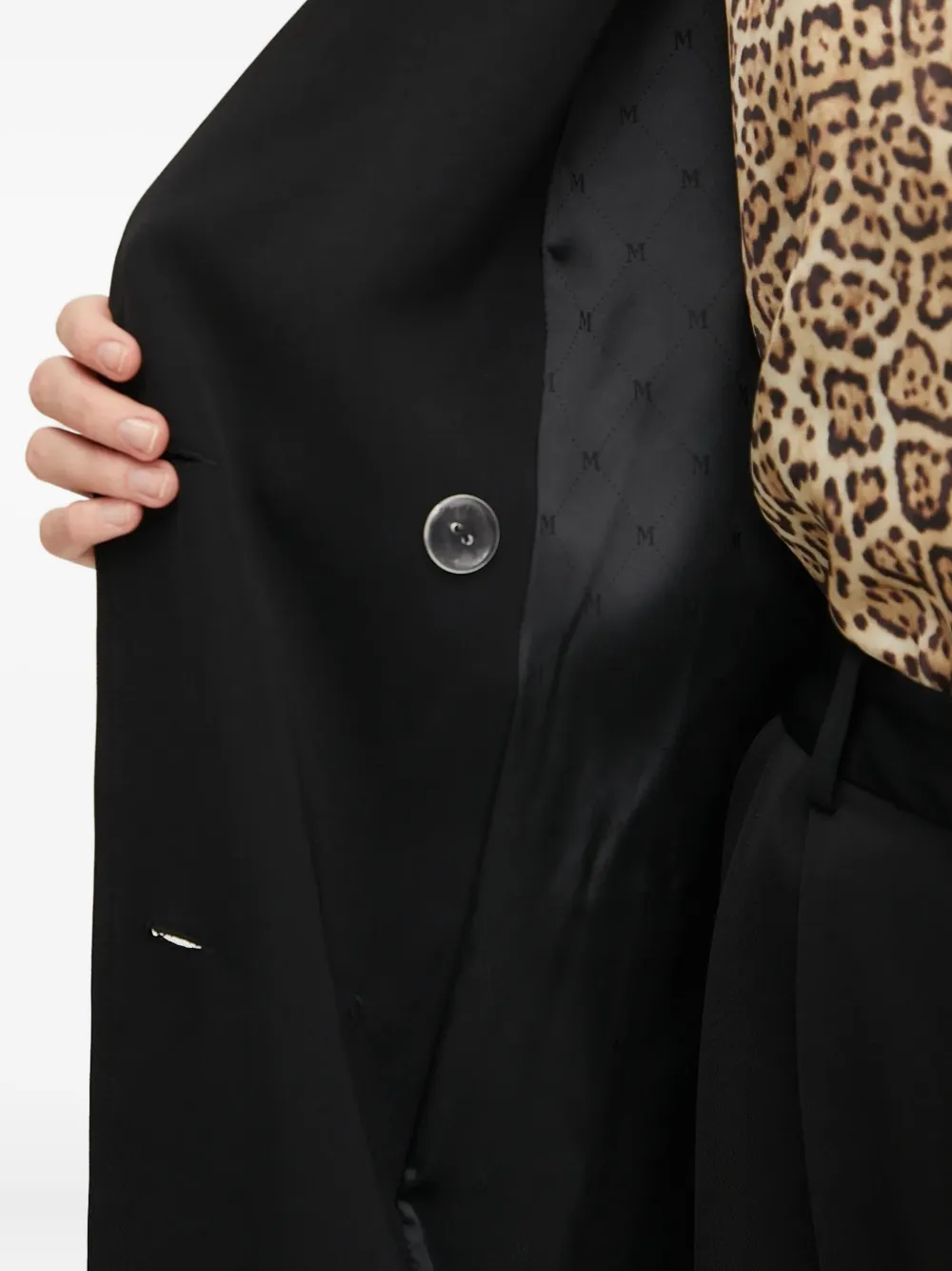 Marciano Belted Button Coat In Black