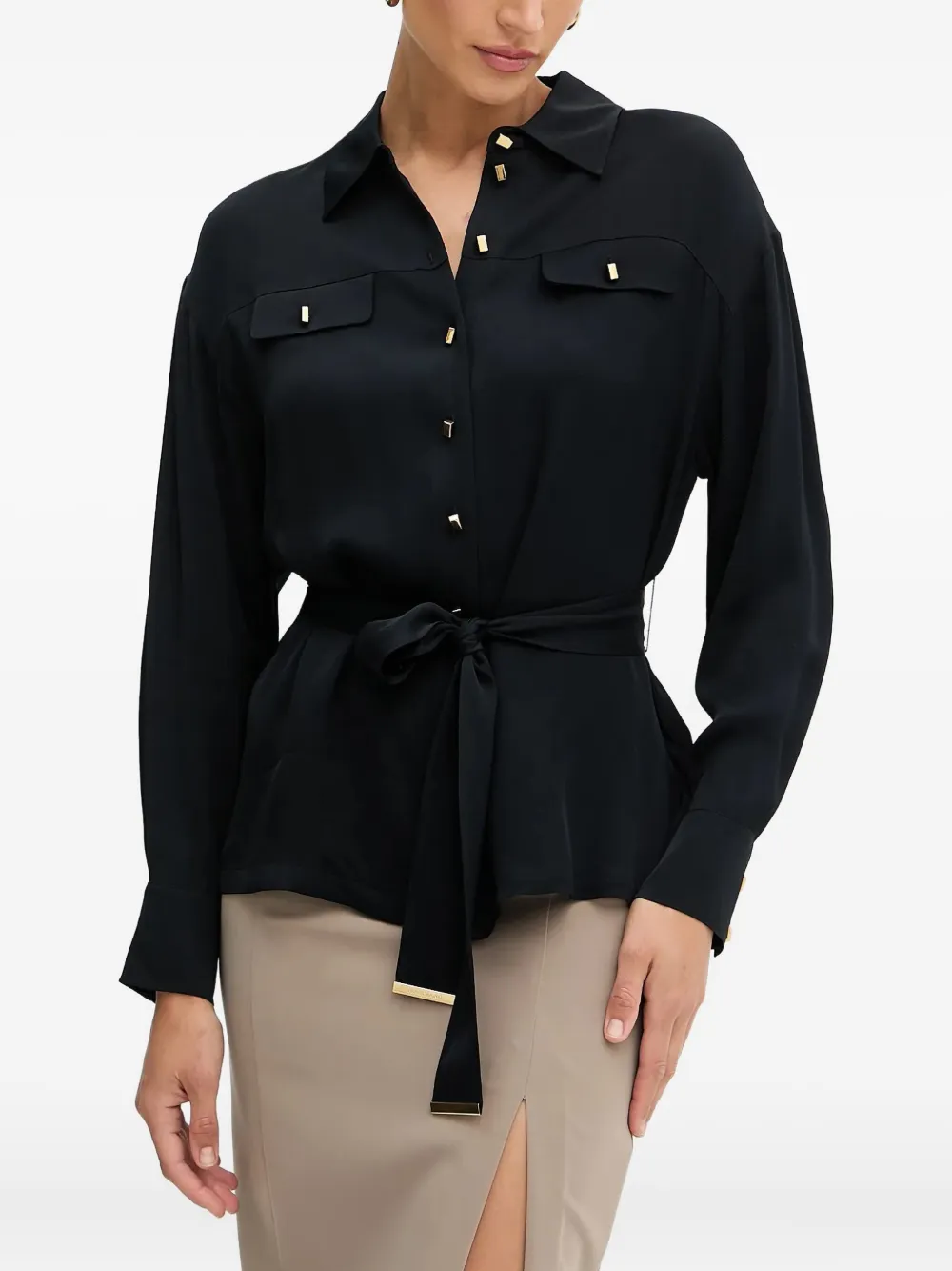 Marciano camisa con cinturón | negro | Image 1
