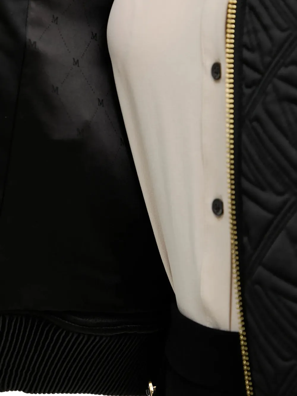 Marciano Quilted Zip Jacket In Black