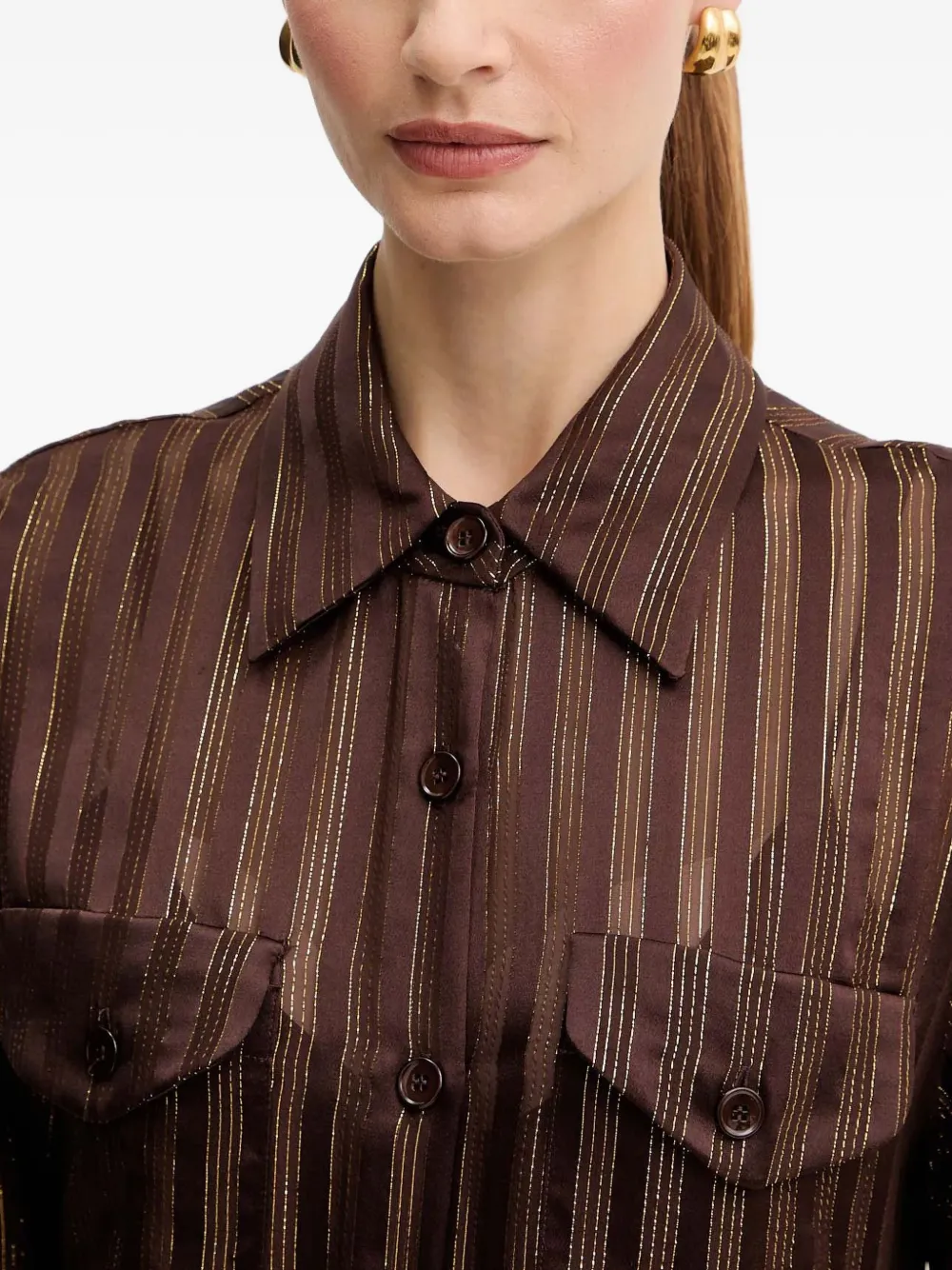 Luisa Spagnoli Limbo Buttoned-striped Shirt In Multi