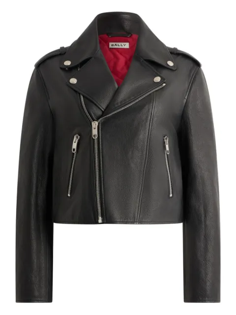 Bally zip-up leather biker jacket