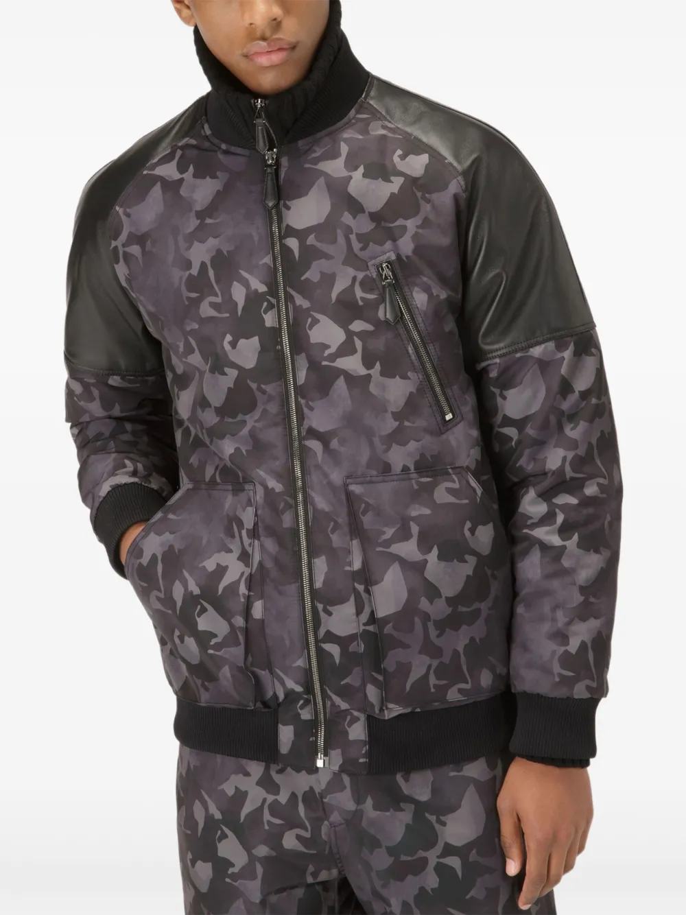 Bally Bomberjack met camouflageprint Grijs