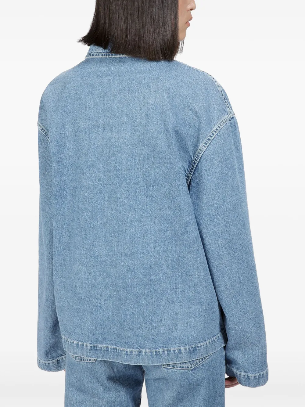 Bally Katoenen denim jack met rits Blauw