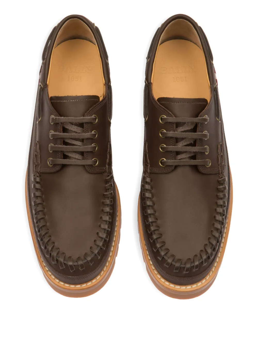 Bally Leren Derby veterschoenen Bruin