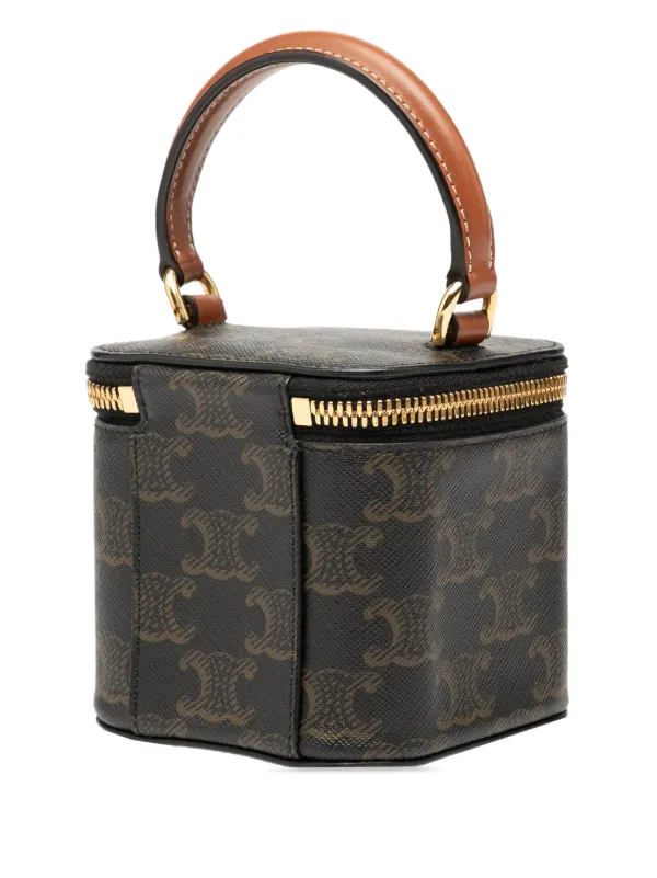 Celine Pre-Owned 2022 Mini Triomphe Coated Canvas Vanity Case