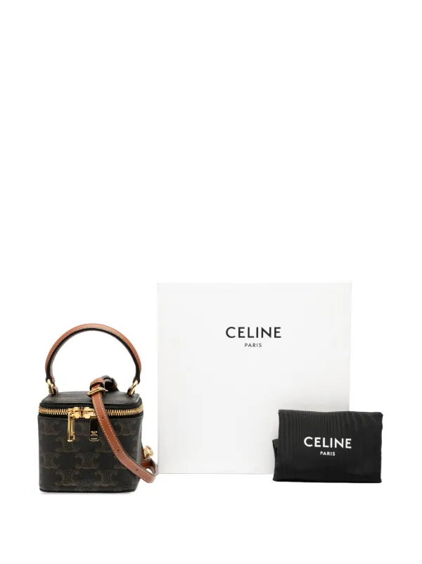 Celine Pre-Owned 2022 Mini Triomphe Coated Canvas Vanity Case