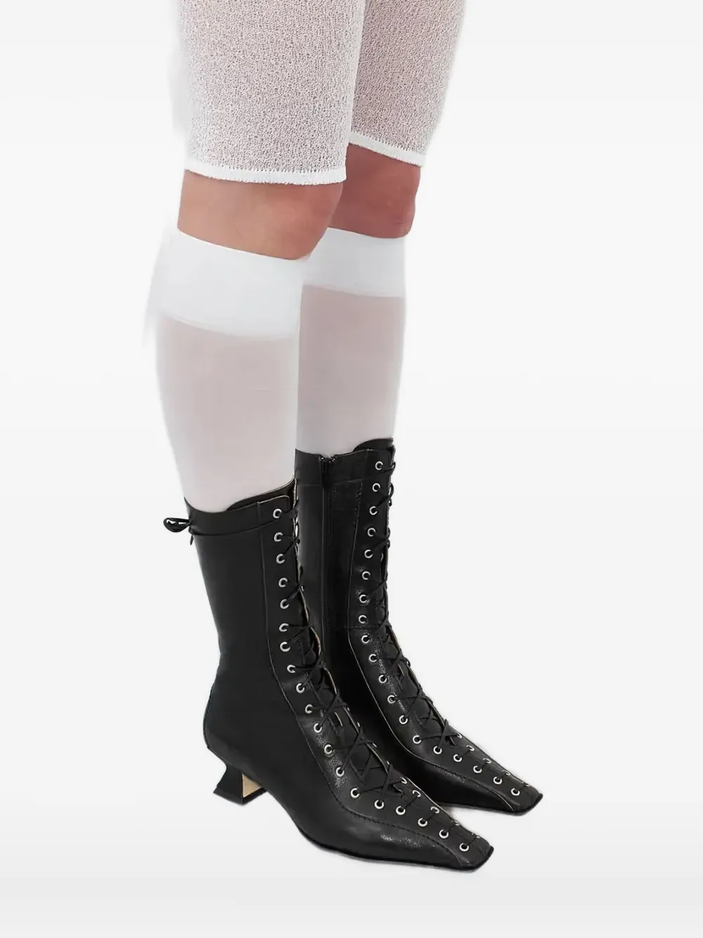 Miista 35 mm Emile veterlaarzen met hak Zwart