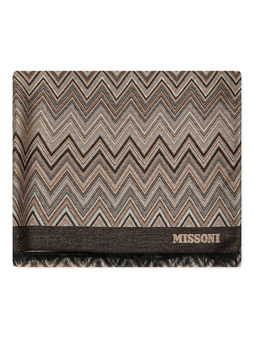 Missoni chevron fringed scarf - Bruin