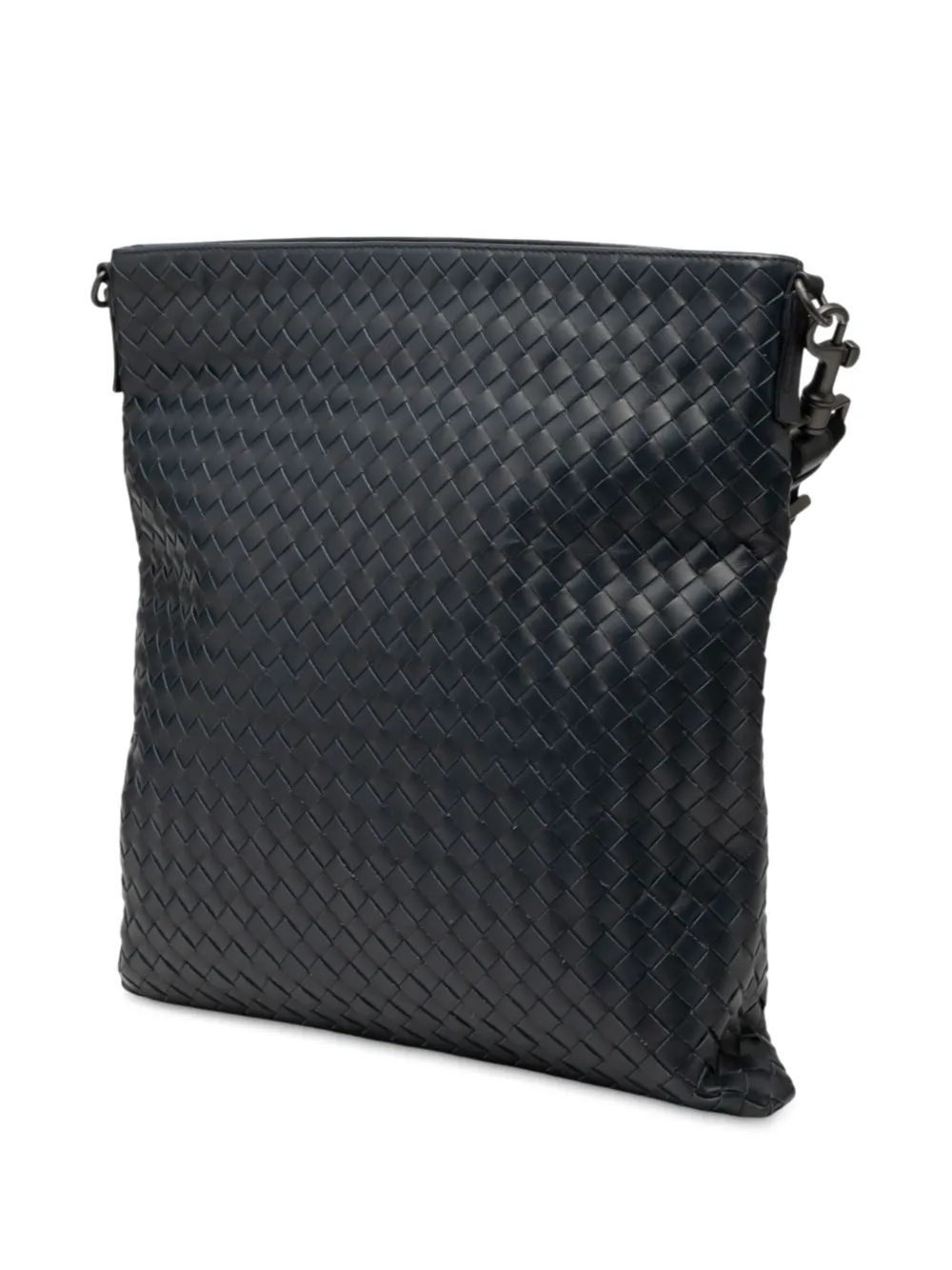 Pre-owned Bottega Veneta 2012-2025 Nappa Intrecciato Vn Crossbody Bag In Blue