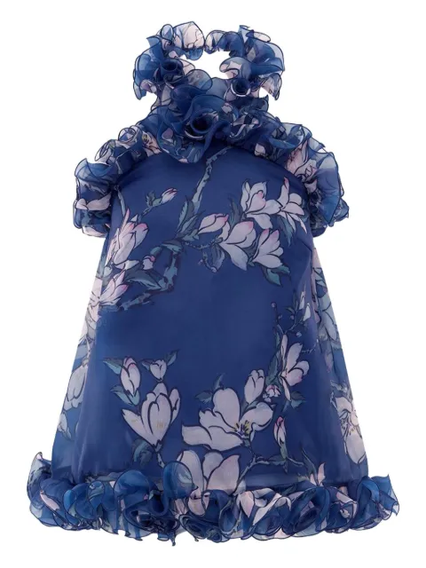 Leo Lin Michelle ruffled halter-neck maxi dress