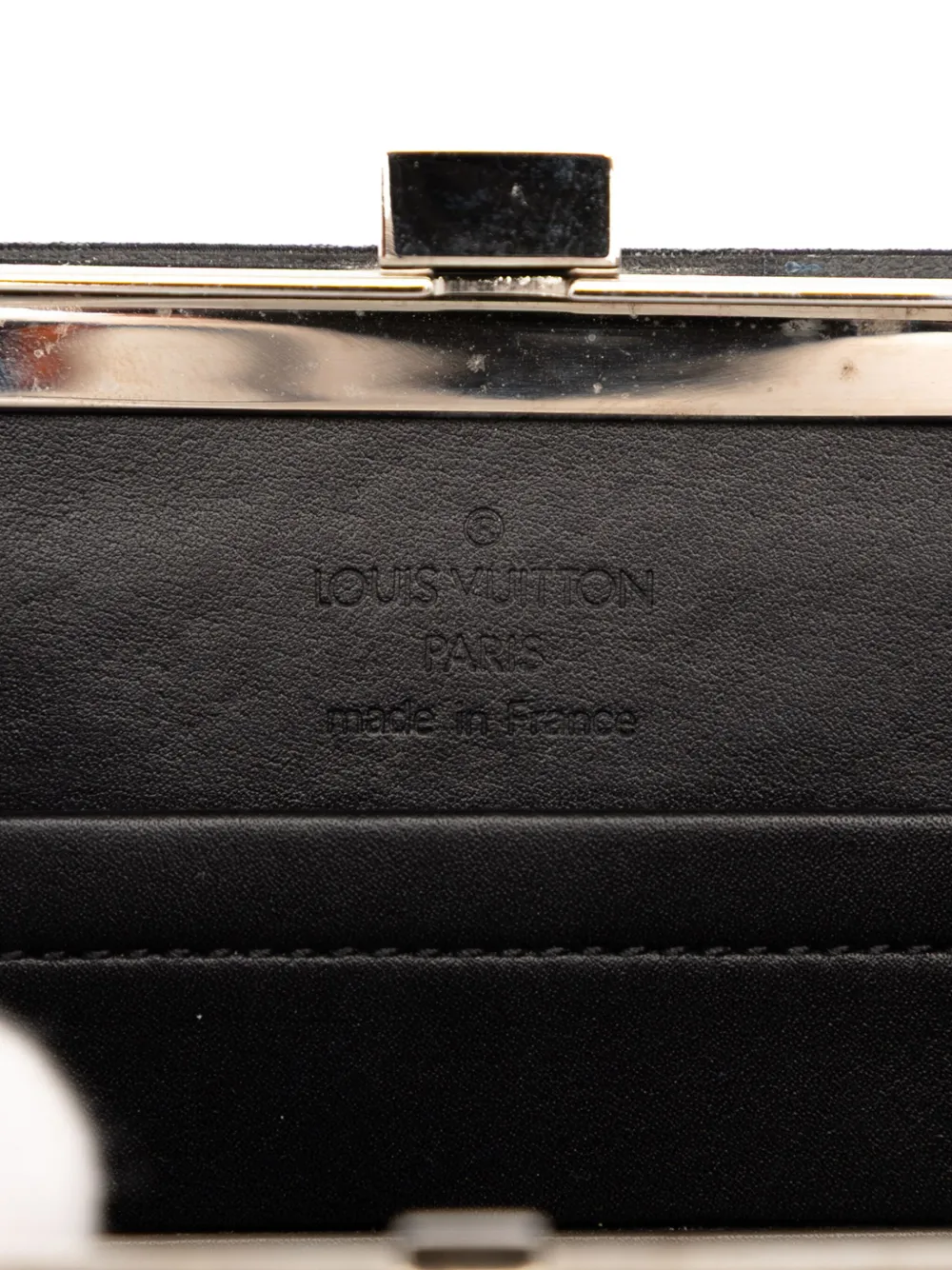 Pre-owned Louis Vuitton 2001 Monogram Satin Ange Pm Handbag In Black