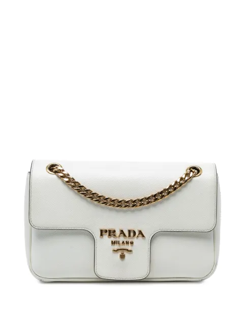 Prada Pre-Owned bolsa crossbody Pattina de piel saffiano con cadena 2010-2025