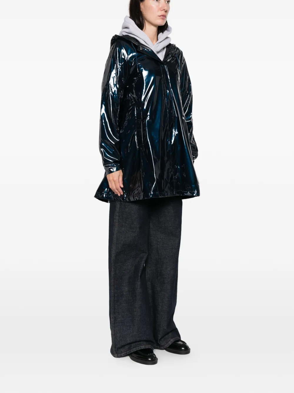 Rains A-line Coat In Blue