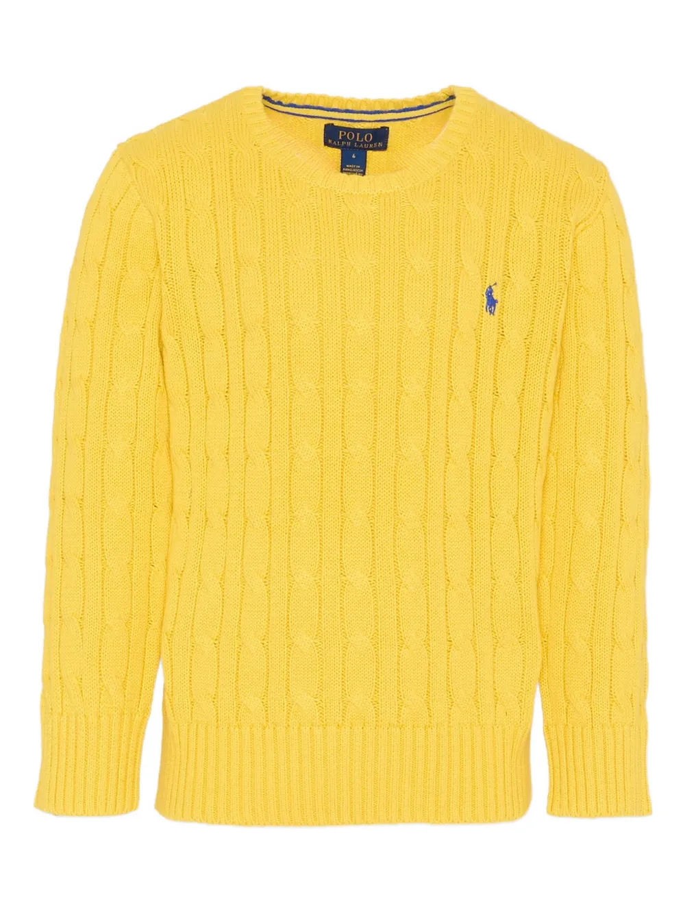 POLO RALPH LAUREN KIDS cable-knit sweater - イエロー POLO RALPH LAUREN KIDS cable-knit sweater - イエロー