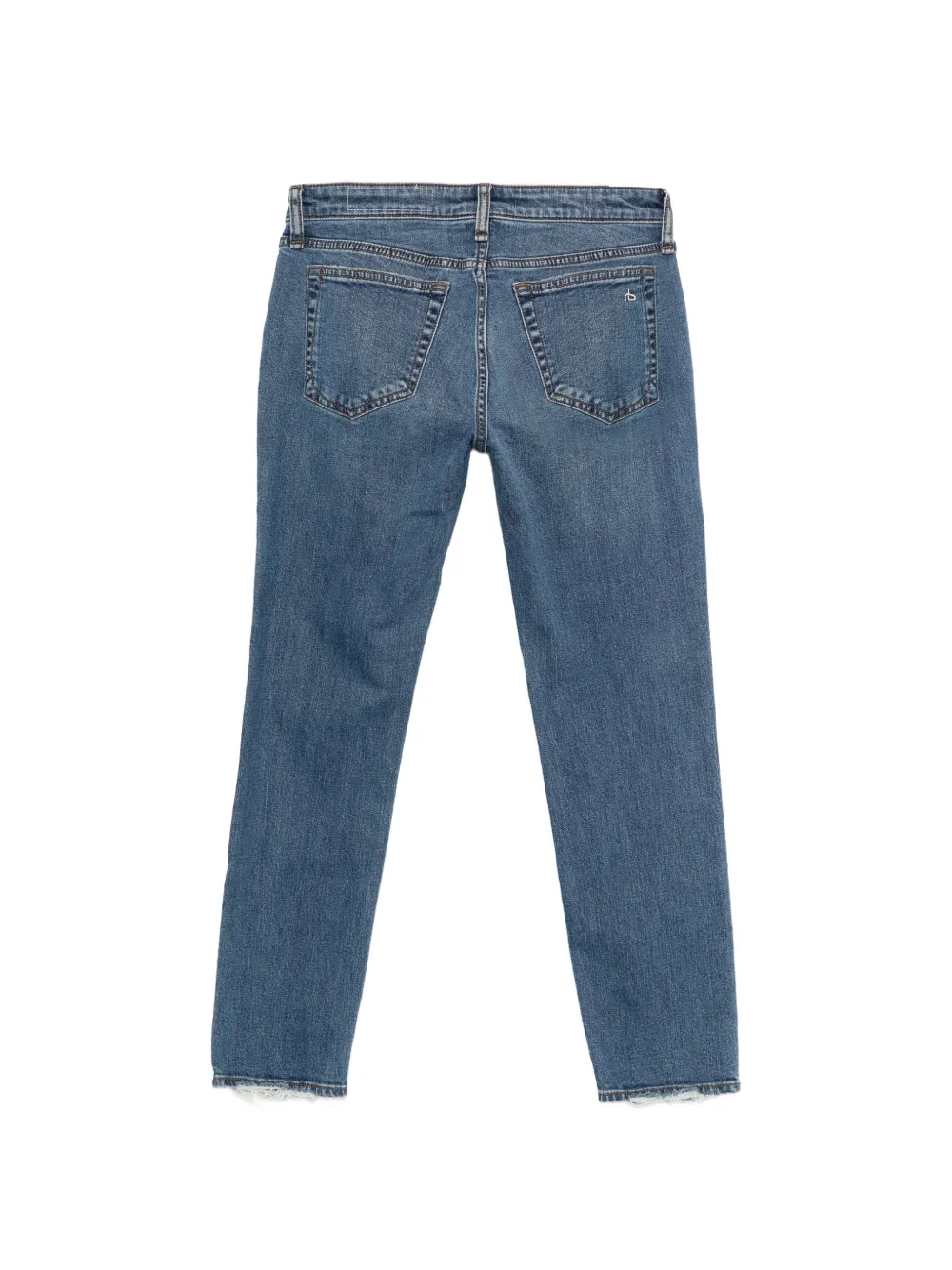  Rag & Bone Vaqueros Boyfriend Con Dobladillo Deshilachado - Azul 