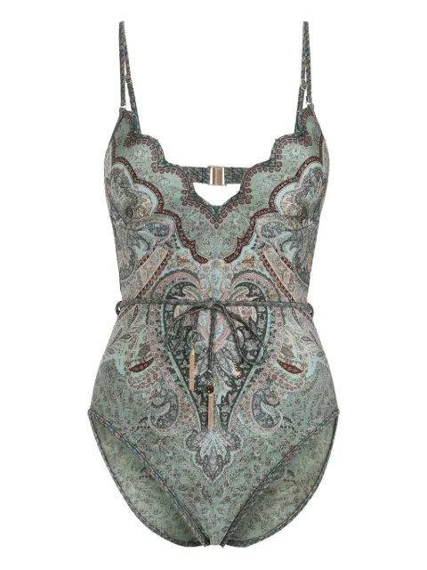 ZIMMERMANN Wanderlust scalloped paisley swimsuit