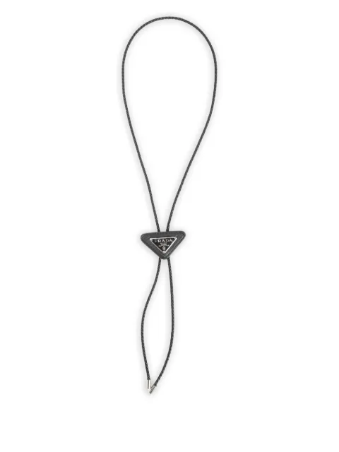 Prada triangle leather tie