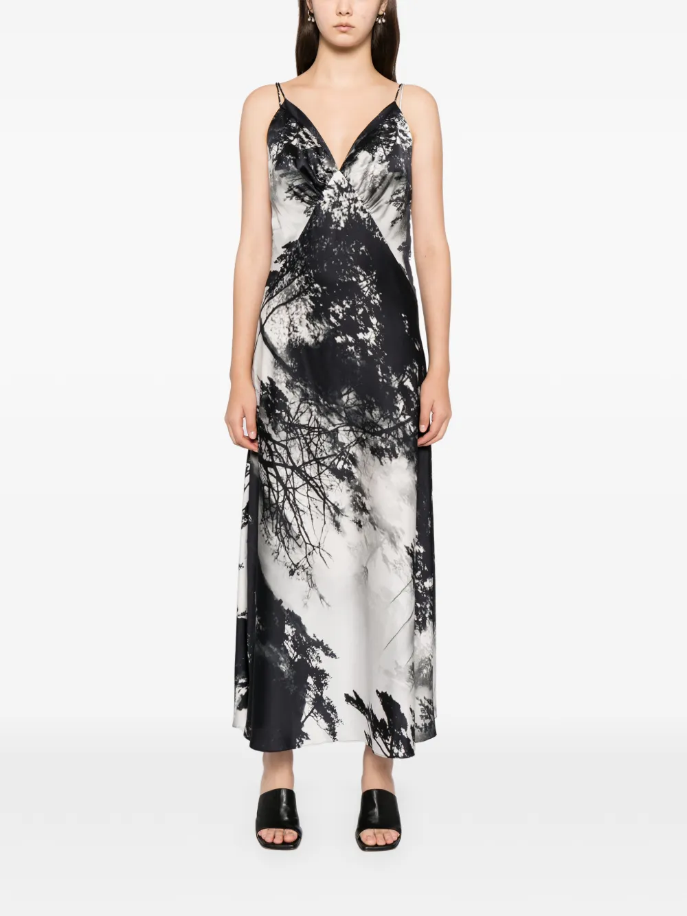 Saiid Kobeisy Midi-jurk met print - Zwart