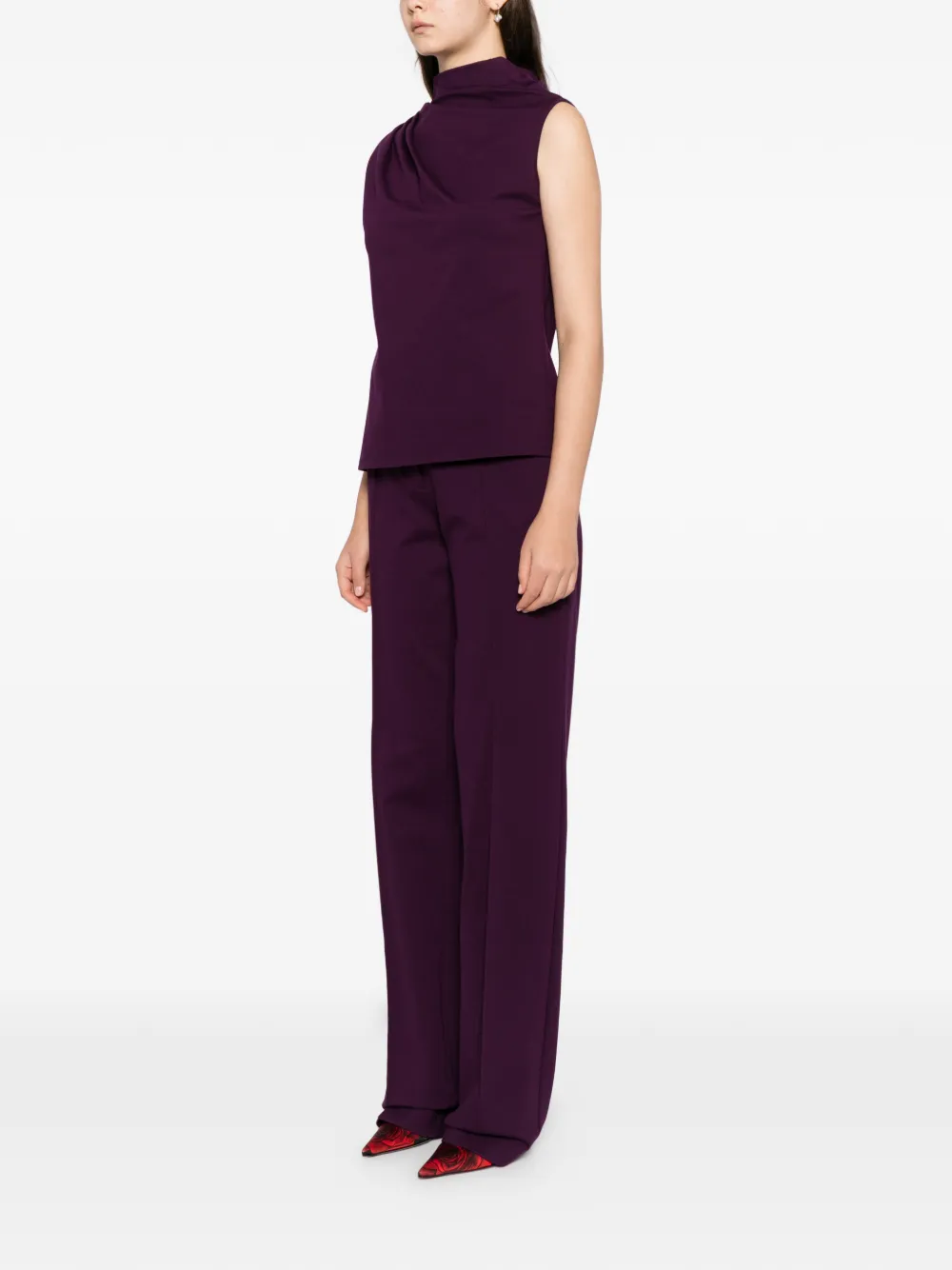 Saiid Kobeisy Geplooide top met broek Paars