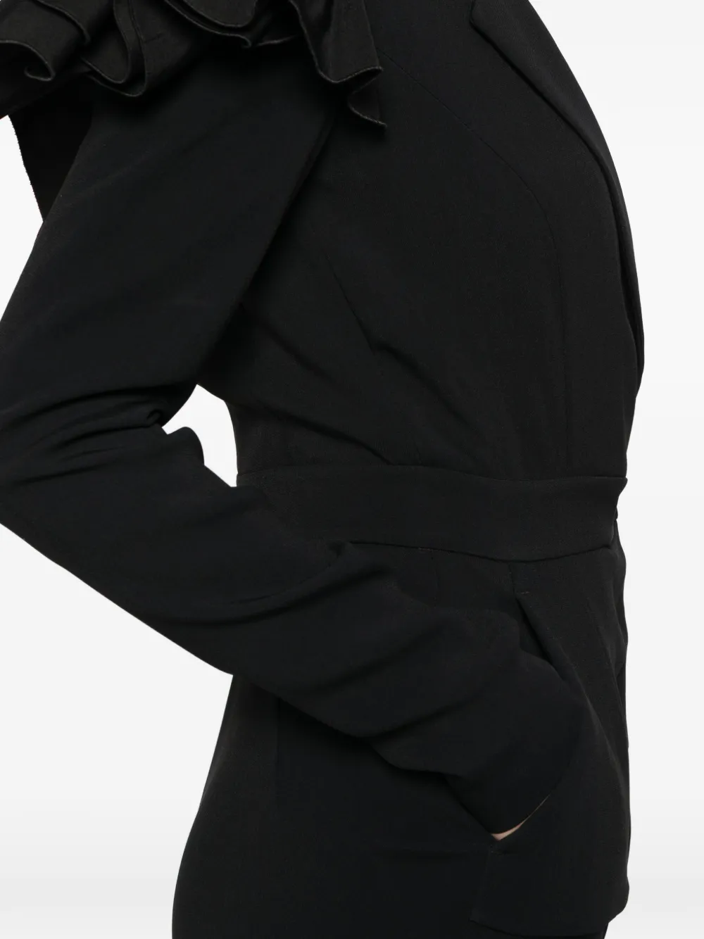 Saiid Kobeisy Wikkeljumpsuit met ruches Zwart