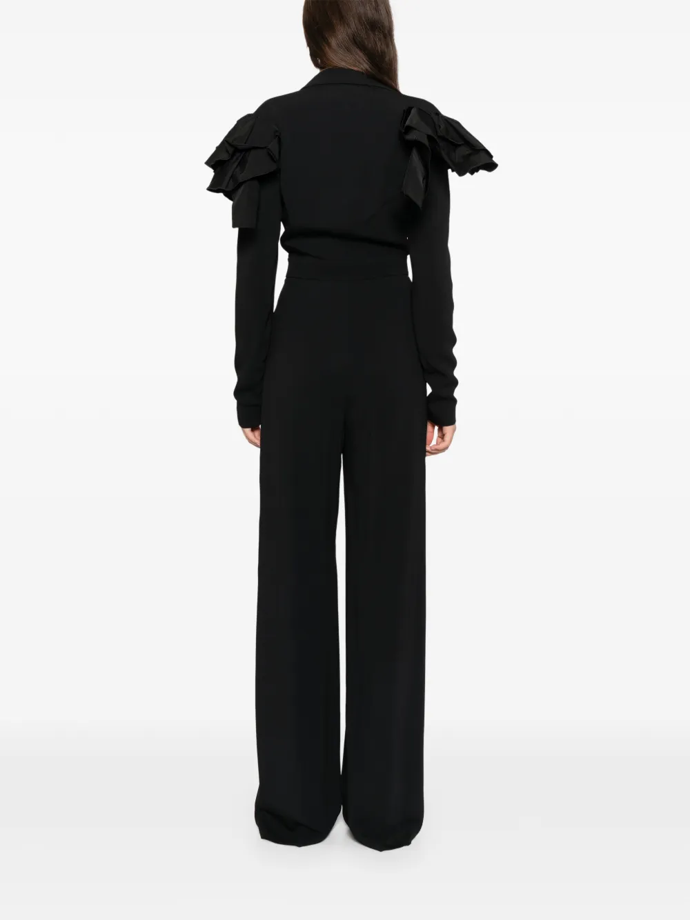 Saiid Kobeisy Wikkeljumpsuit met ruches Zwart