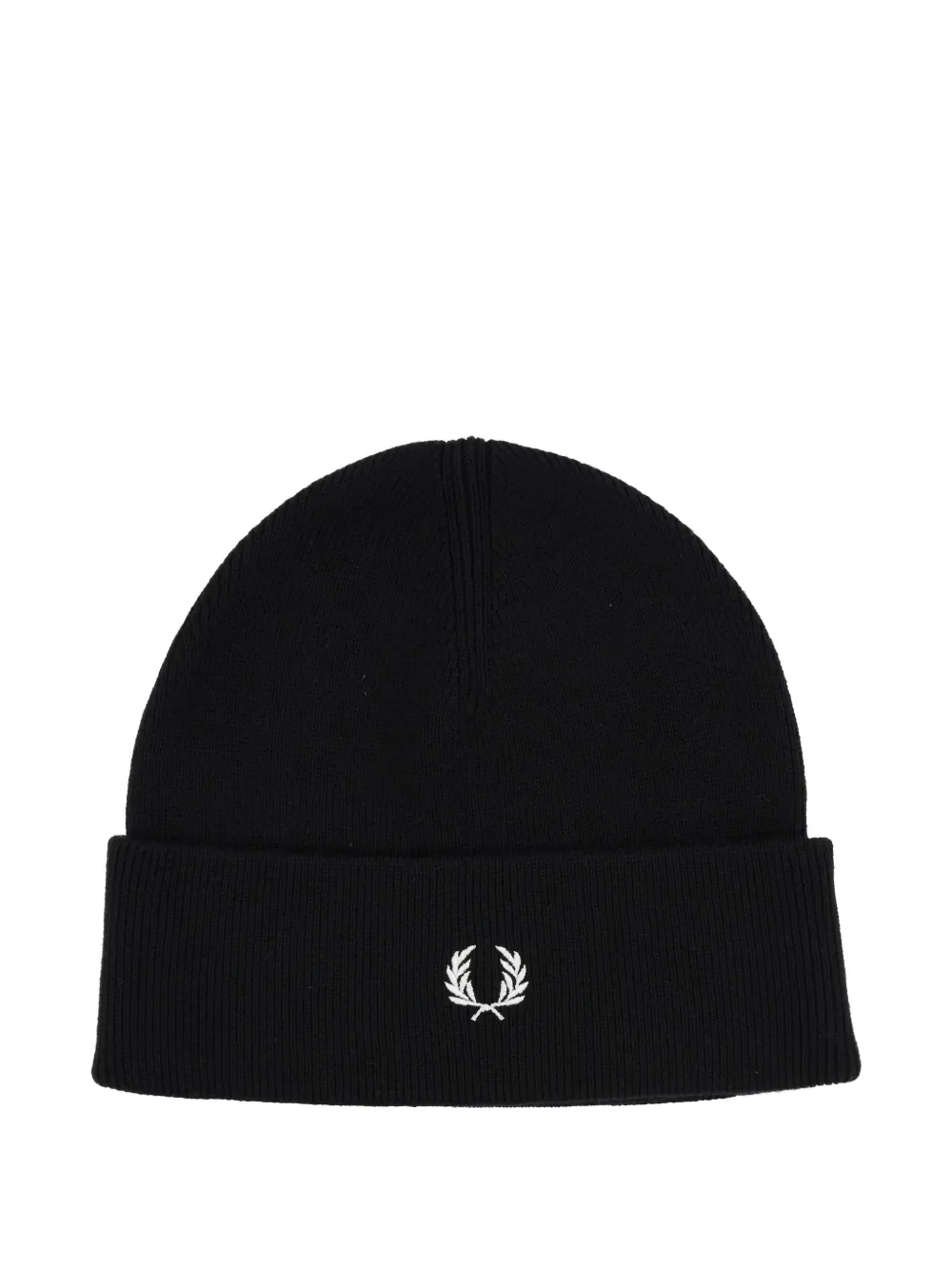 Fred Perry embroidered beanie hat - Schwarz
