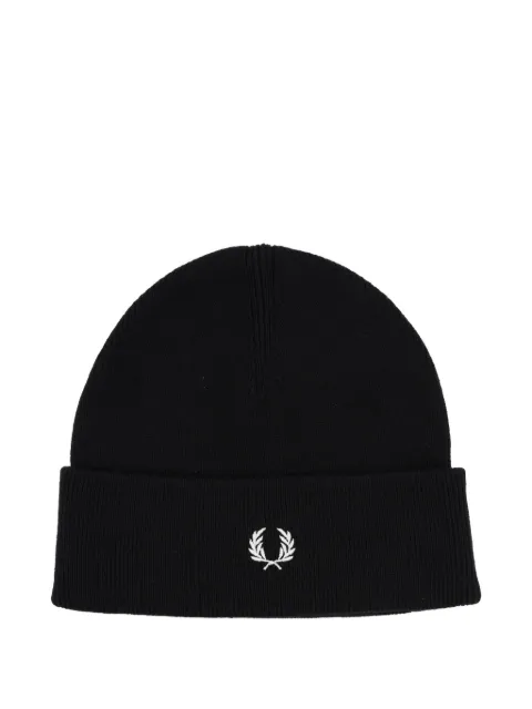 Fred Perry embroidered beanie hat