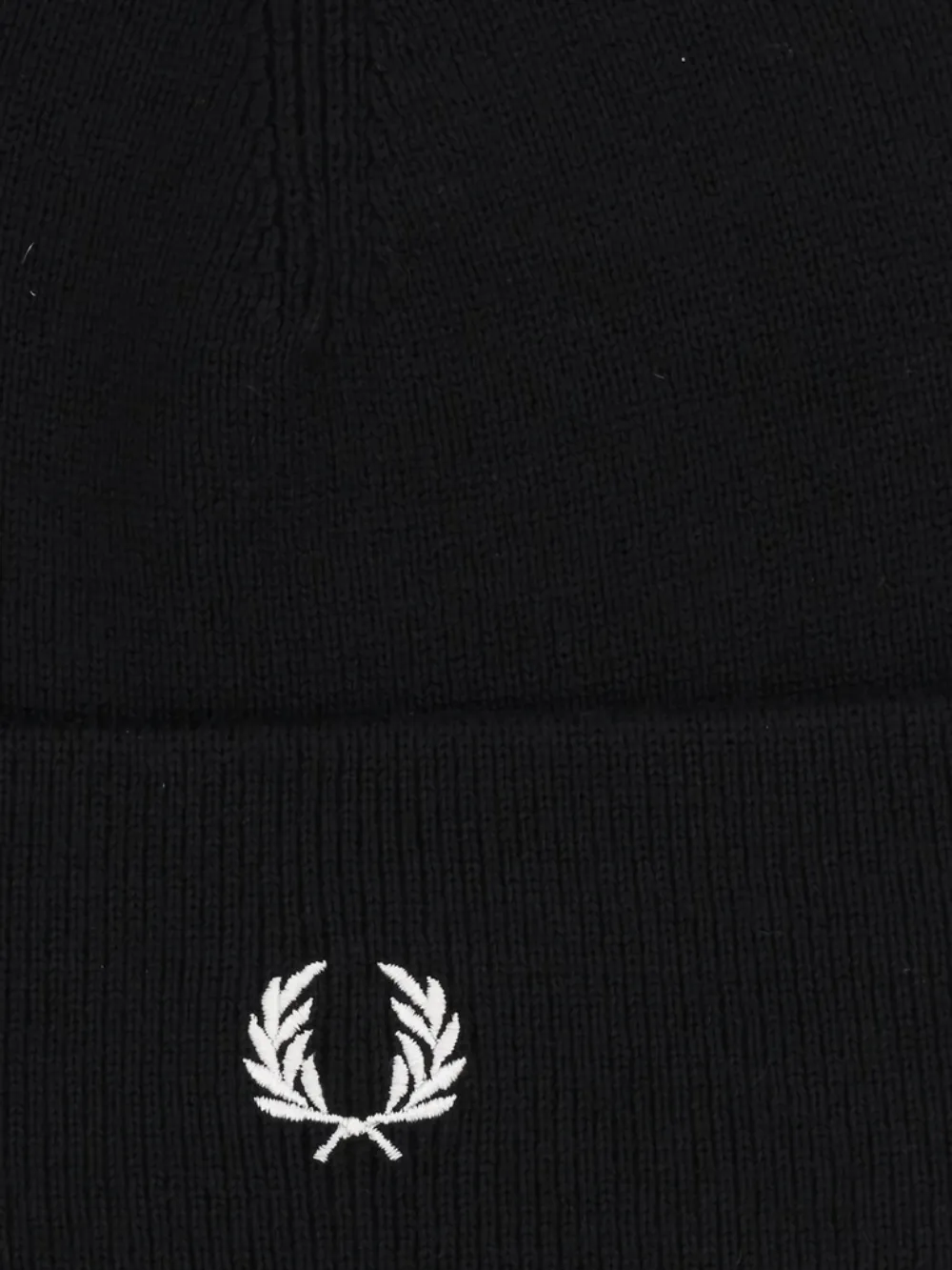 Fred Perry embroidered beanie hat - Zwart