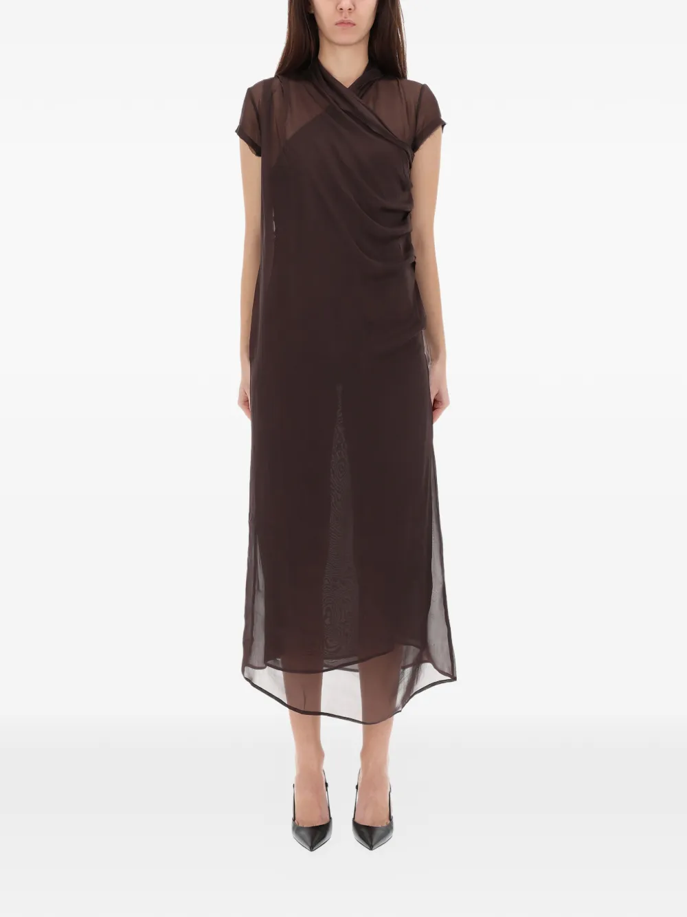Paloma Wool draped-design midi dress - Bruin