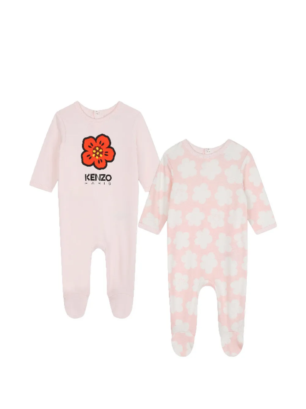 Kenzo Kids grenouillères à imprimé fleurs (lot de deux) - Rose