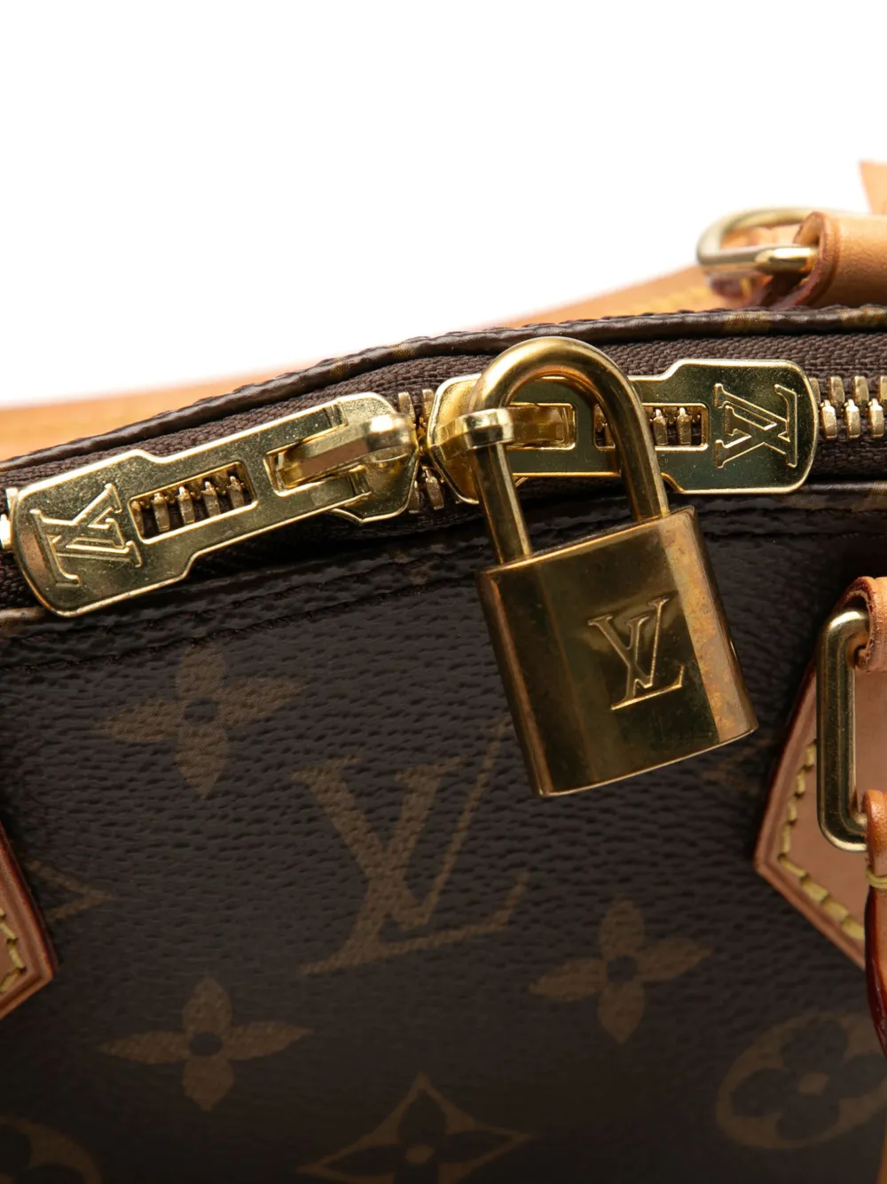 Pre-owned Louis Vuitton 2021-2025 Monogram Alma Bb Satchel In Brown