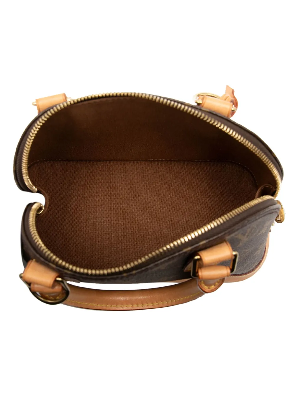 Pre-owned Louis Vuitton 2021-2025 Monogram Alma Bb Satchel In Brown