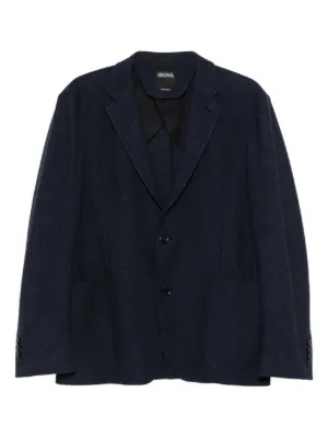 Giorgio Armani mandarim-collar Jacket | Blue | FARFETCH AO