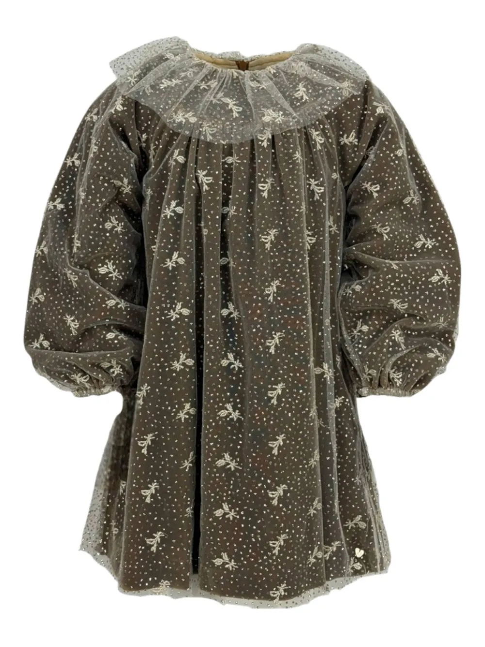 Tartine Et Chocolat Tulle Dress In Green