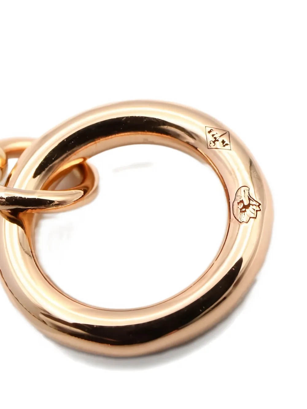 Pre-owned Hermes 2010s 18k Rose Gold Ex-libris Bracelet In Pink