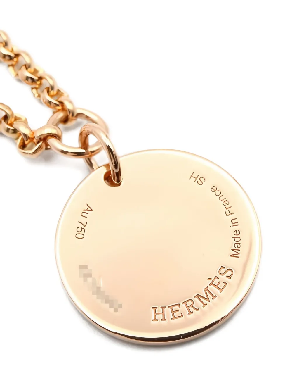 Pre-owned Hermes 2010s 18k Rose Gold Ex-libris Bracelet In Pink