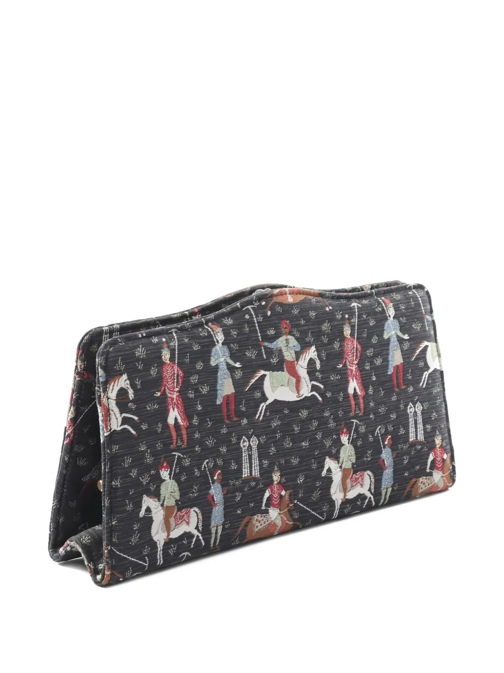 2010s Equestrian-Print Clutch Bag