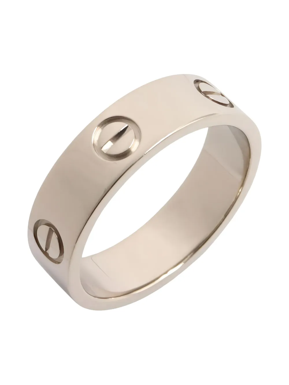 Pre-owned Cartier 2010s 18k White Gold Love Ring In Silver