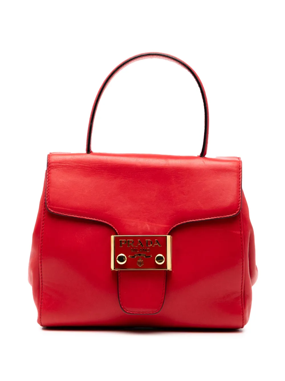 Prada Pre-Owned 2000-2013 Vitello Lux Embleme Top Handle Bag handbag | Red | Image 1