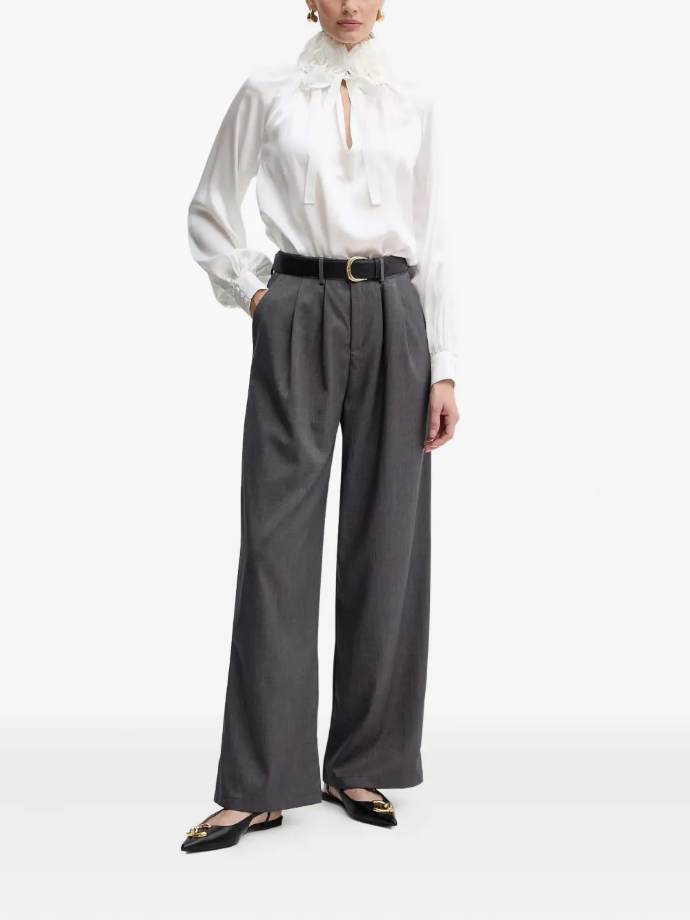 LUISA SPAGNOLI silk tie-neck blouse - Wit