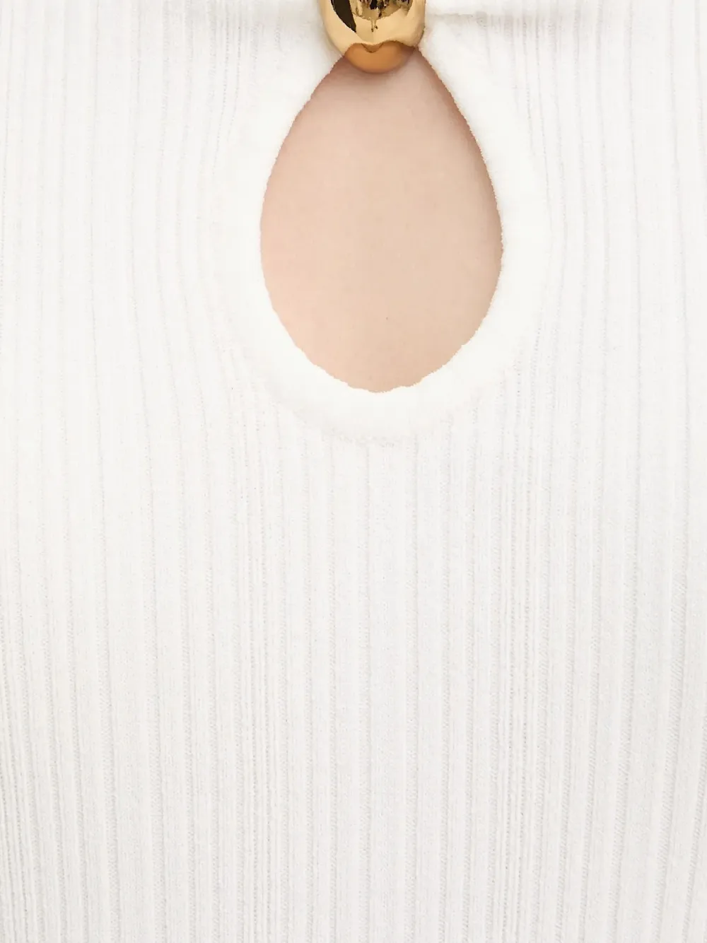 Marciano Keyhole Ribbed Top In White