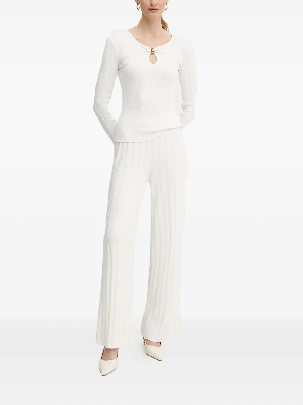 Marciano keyhole ribbed top - Wit
