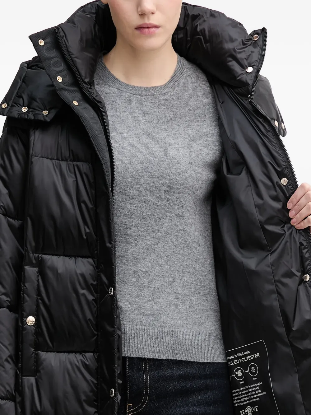 Joop Clarissa Hooded-padded Coat In Black