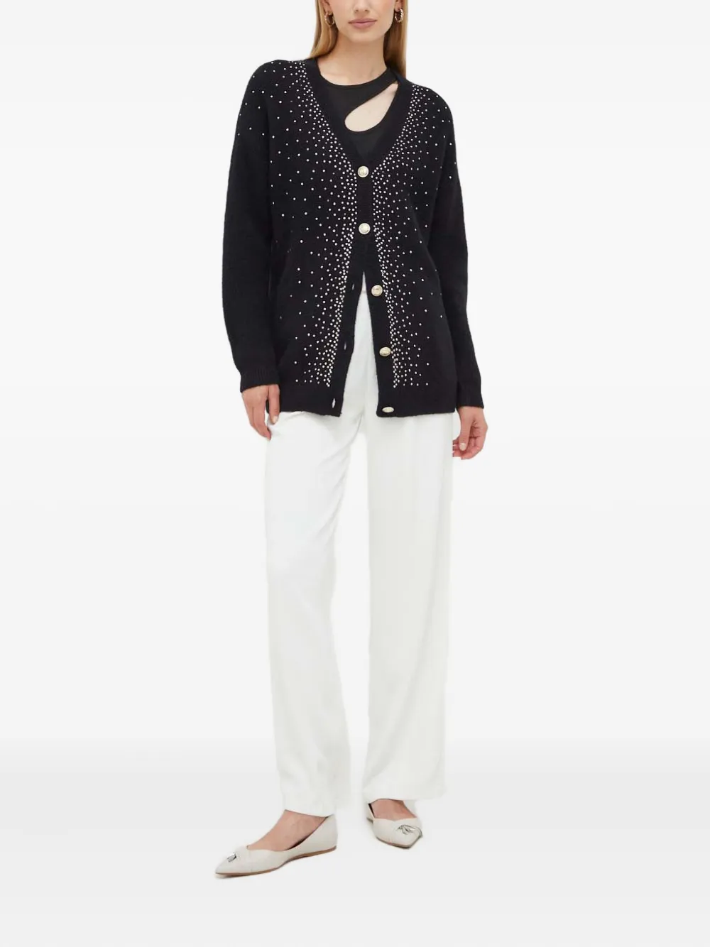 Marciano Embellished Button Cardigan In Black