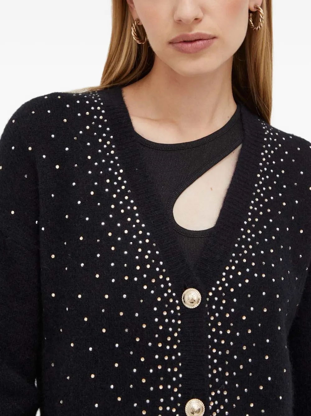 Marciano Embellished Button Cardigan In Black