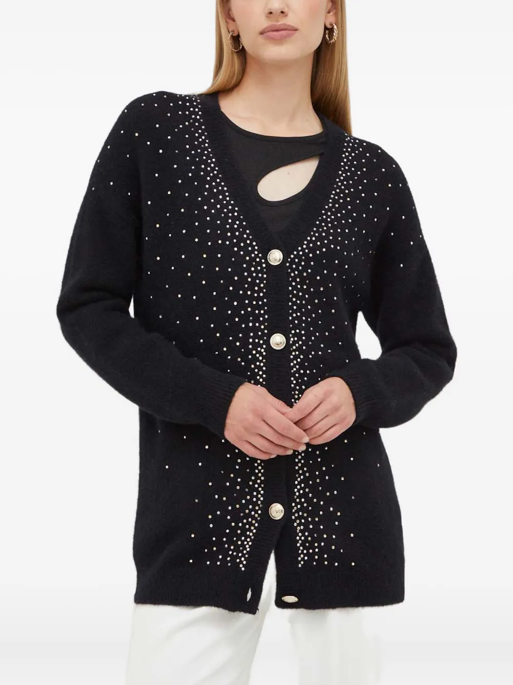 Marciano Embellished Button Cardigan In Black