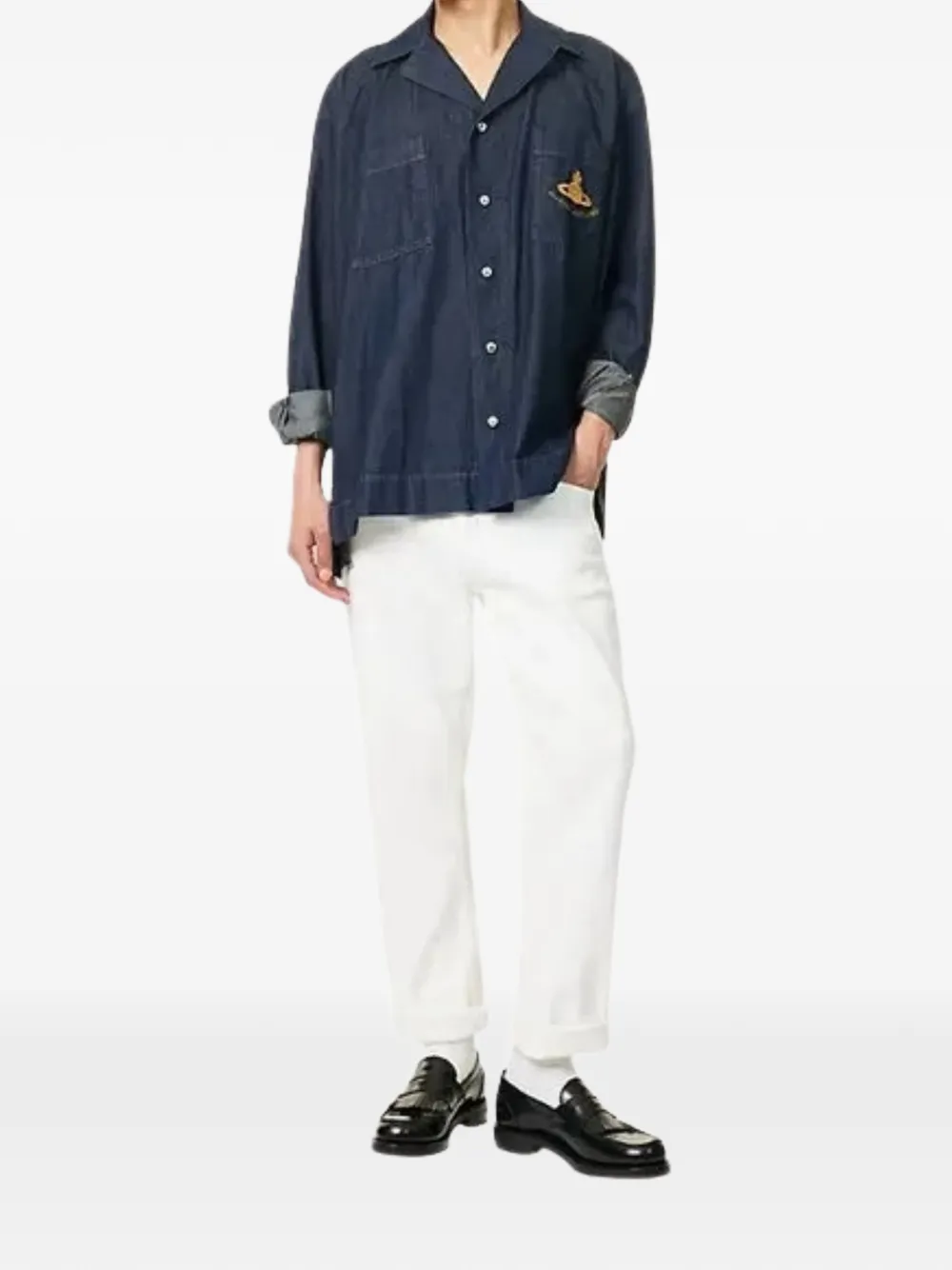 Vivienne Westwood pocket embroidered shirt - Blauw