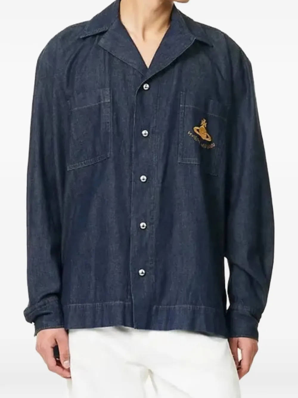 Vivienne Westwood pocket embroidered shirt Blauw