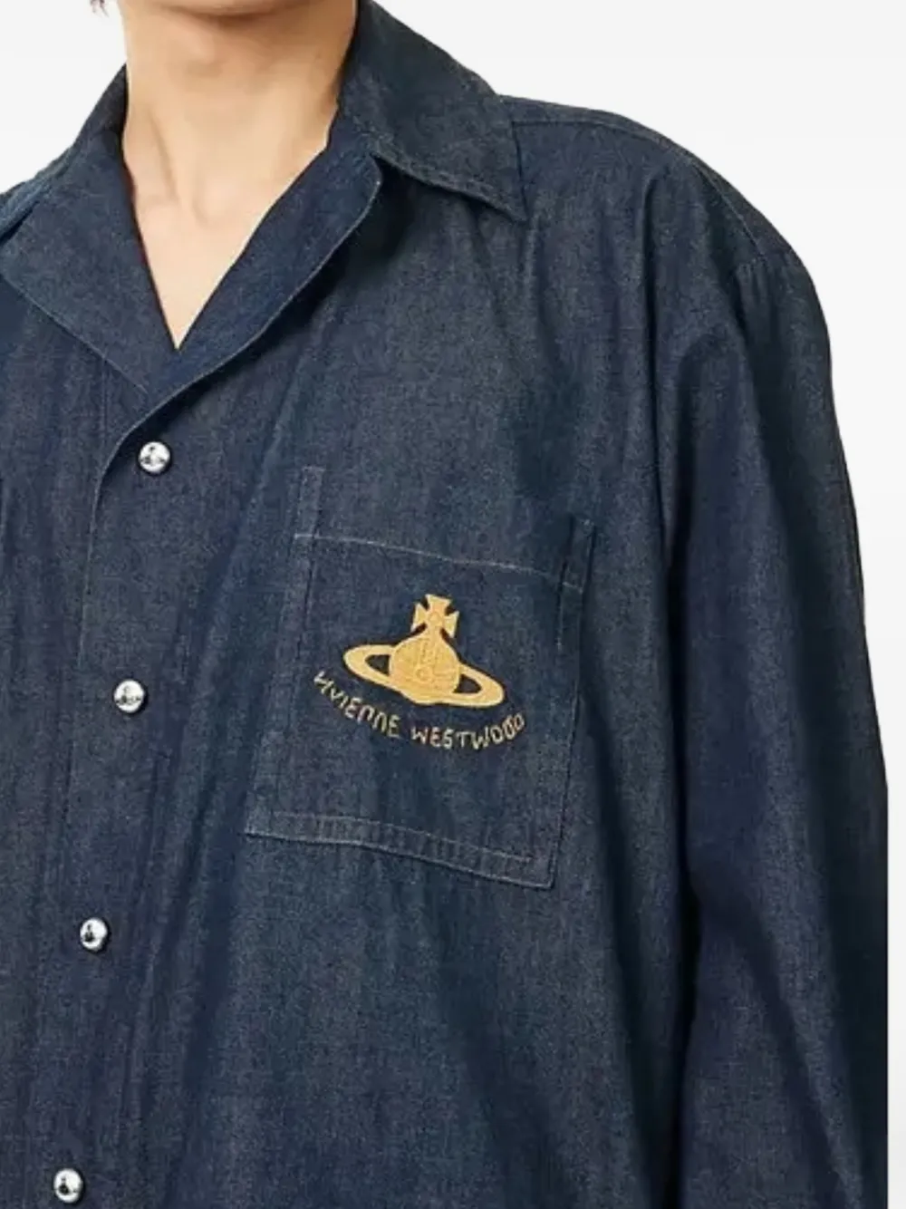 Vivienne Westwood pocket embroidered shirt Blauw