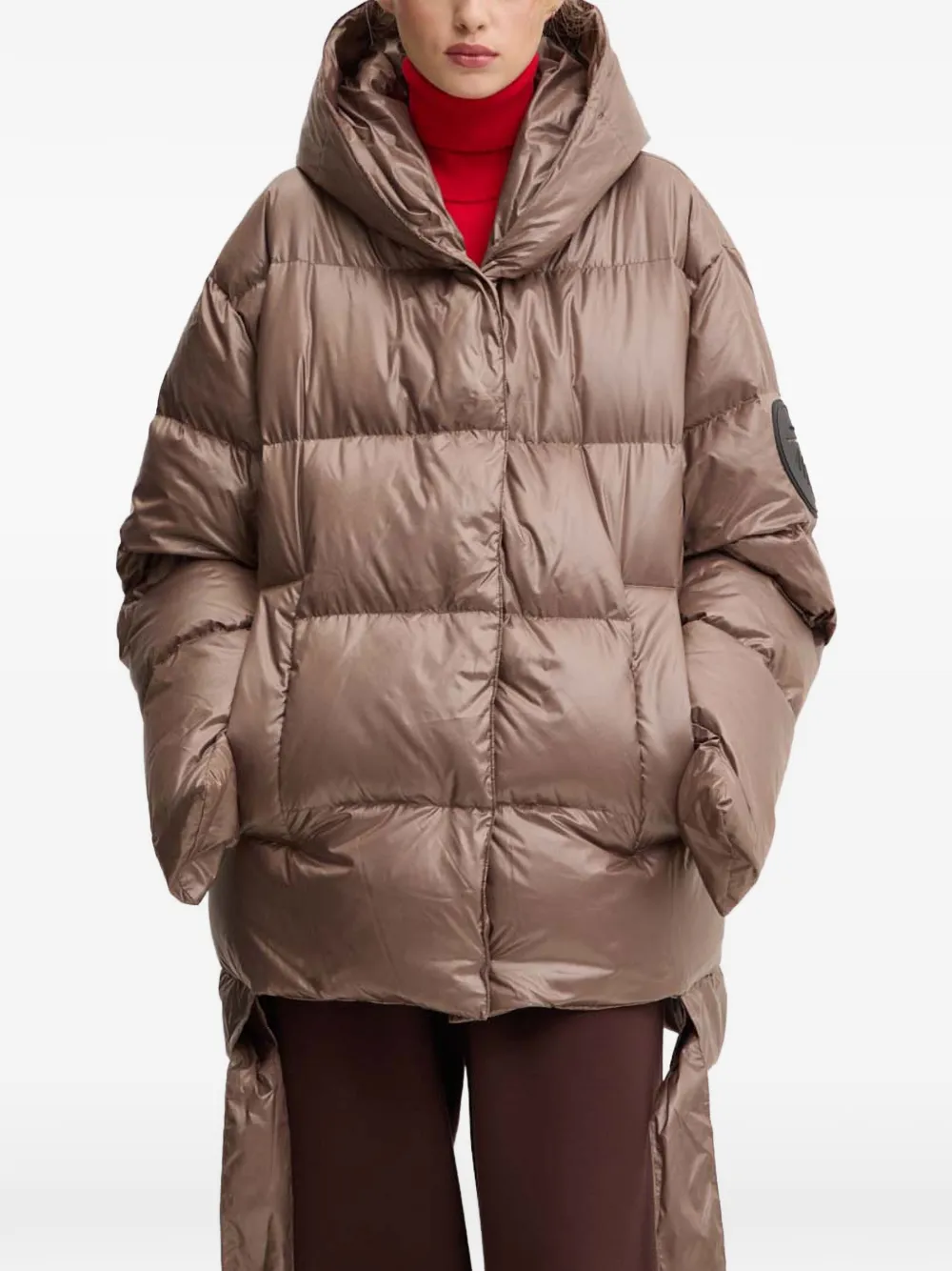 MMC STUDIO quilted hooded jacket - Marrone